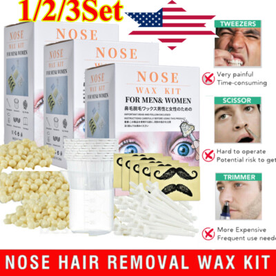 1/2/3x Nose Ear Hair Removal Wax Kit Painless and Easy Mens Beard Remove Waxing