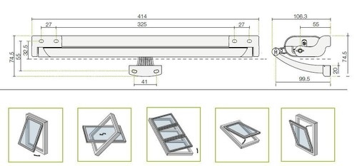SMART 24V Weiß Oberlichtantrieb Dachfenstermotor Kettenantrieb + Fernbedienung - Bild 8 von 8
