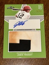 JABIN TROSKY 2020 LEAF PERFECT GAME DIRTY JERSEY PATCH AUTOGRAPH #5/25 Oregon St