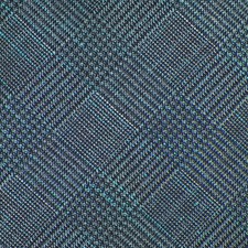 GEOFF NICHOLSON Mens Aqua Black PLAID Self-tipped Silk Cotton Tie Italy NWOT