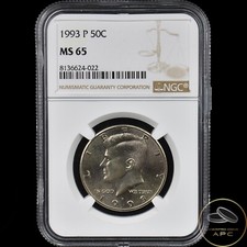 1993 P Kennedy Half Dollar NGC MS 65 High Grade Clad Beauty
