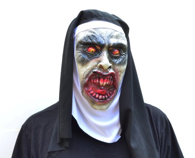 Halloween Nun Costume Mask Mask With Hood Veil Monja Evil VALAK