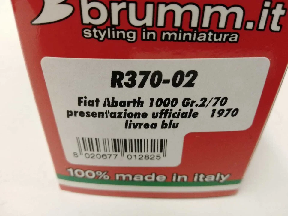 Brumm Fiat Abarth 1000 GR2/70 Presentación Oficial 1970 Azul 1/43 R370-02 Foto 2 de 2