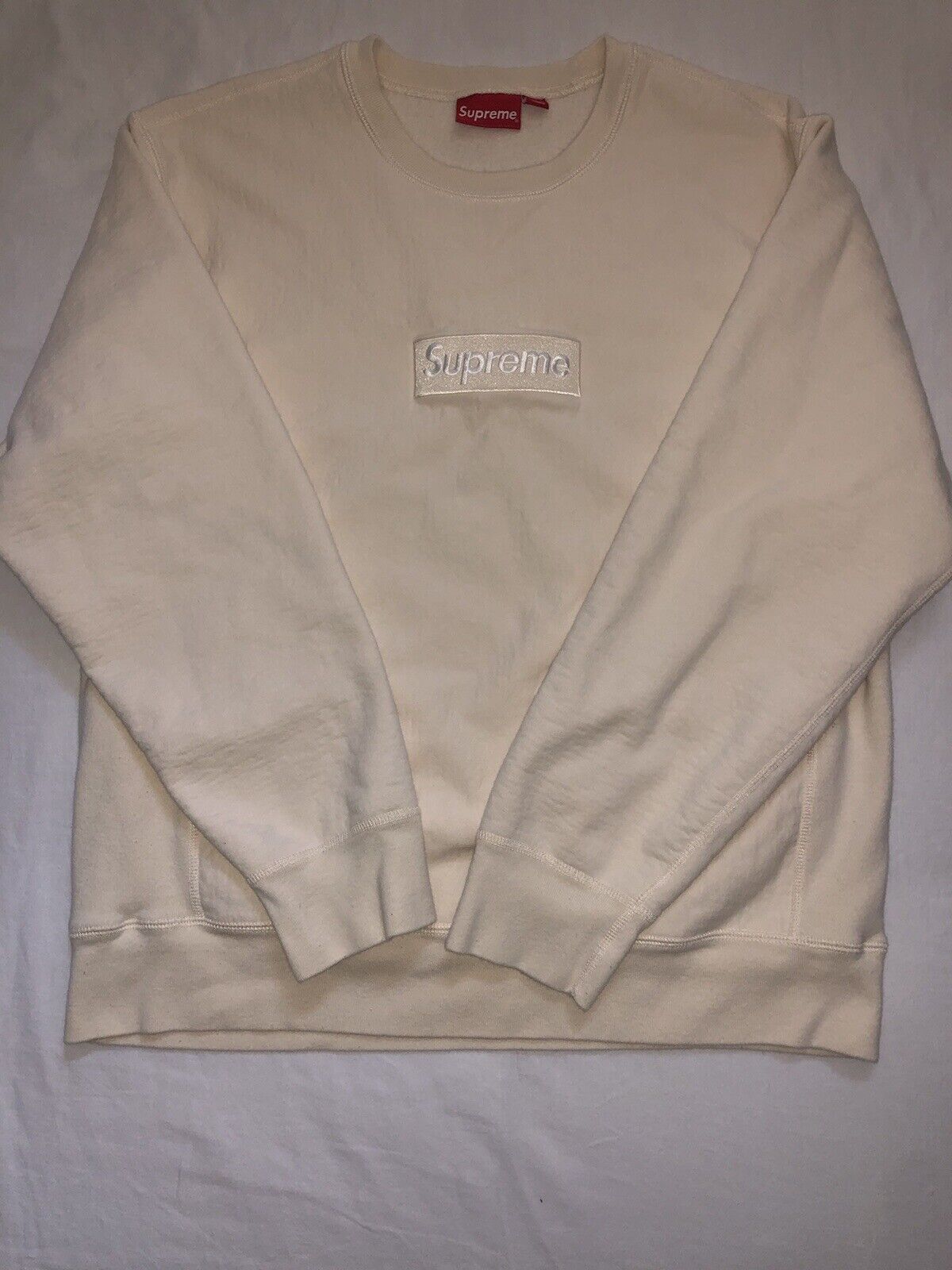 Supreme Box Logo Crewneck Sweatshirt Natural Size XL Fw18