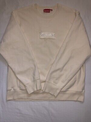 Supreme Box Logo Crewneck Sweatshirt Natural Size XL Fw18 | eBay