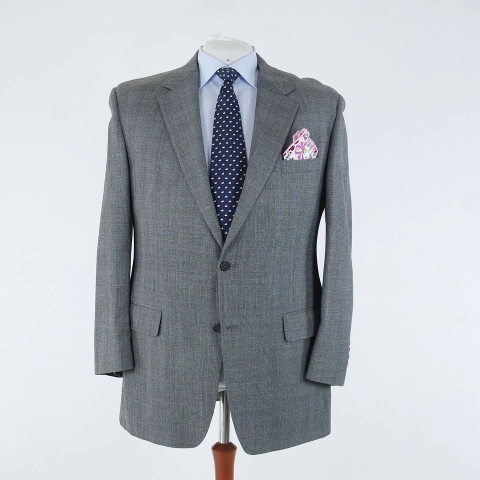 Mens Glen Check Blazer 46R UK Size BILL BLASS Wool USA Made Sport Coat Jacket - Image 4 of 4