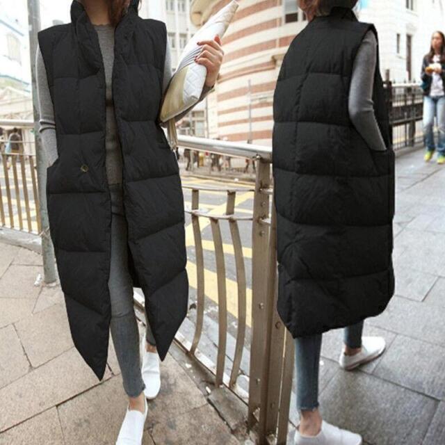 Jacken Mantel Westen Damen Daunenbaumwolle Armellose Weste Puffer Coat Jacket Langer Parka Coat Xl Omnia Ae