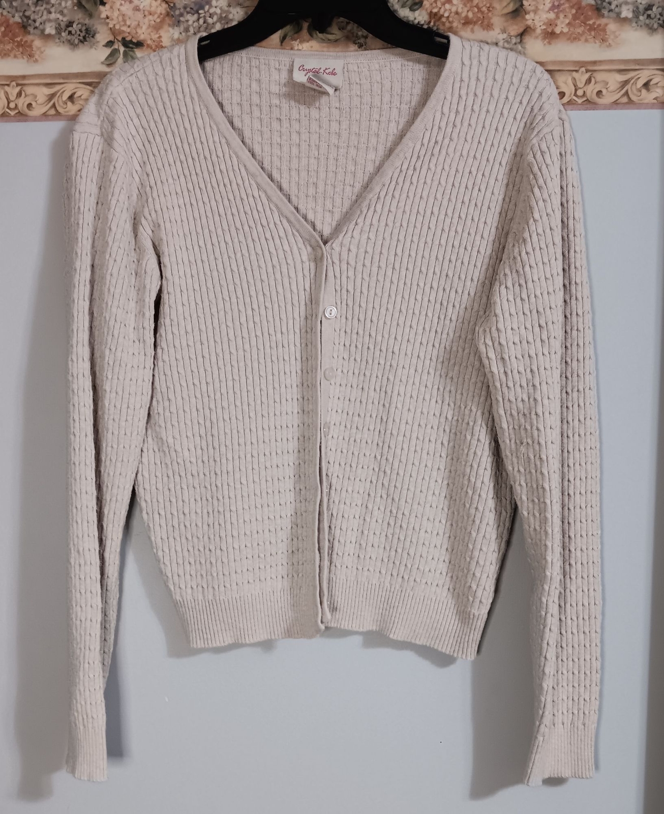 Crystal Kobe Medium Beige Button Down Classic Eve… - image 1