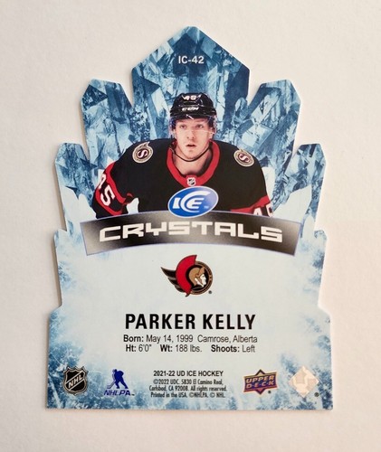 Parker Kelly /F Senators RC | 2021/22 UD Ice Crystals Rookies Insert #IC-42 - Picture 2 of 7
