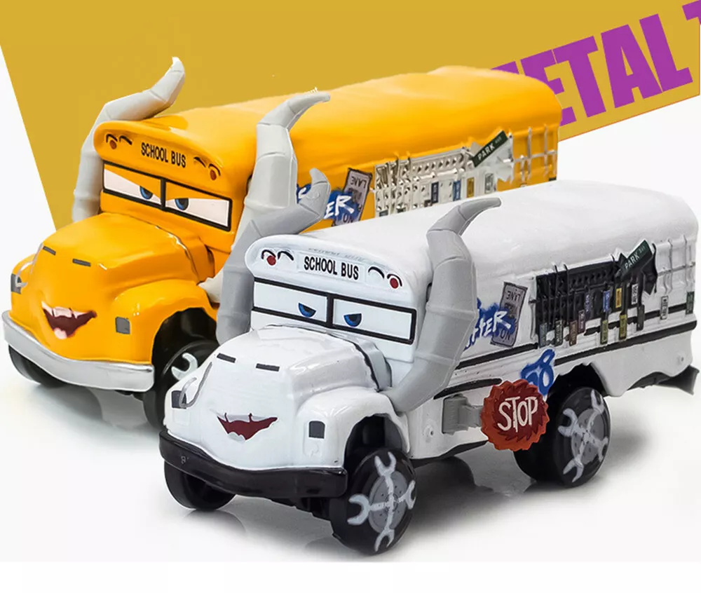 New Cars 3 Bus Fritter Yellow Car Thunder Hollow Car Crash Car Alloy Metal  Diecast Car Toy For Boy