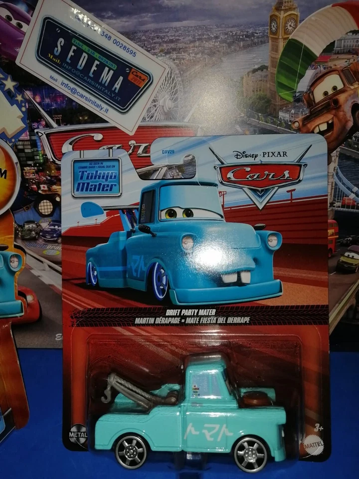 Cars2 - Drift Party Mater 2 Blist: 1)Carstoon 2010 - 2)Serie 2021 Mattel sc.1/55 - Immagine 3 di 4