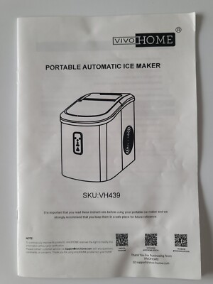 Vivo Home Portable Automatic Ice Maker Manual vivo model VH439 SKU:VH439