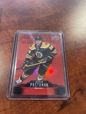 David Pastrnak 2020-21 UD Tim Hortons Hockey Red Die Cut DC-32 Boston Bruins