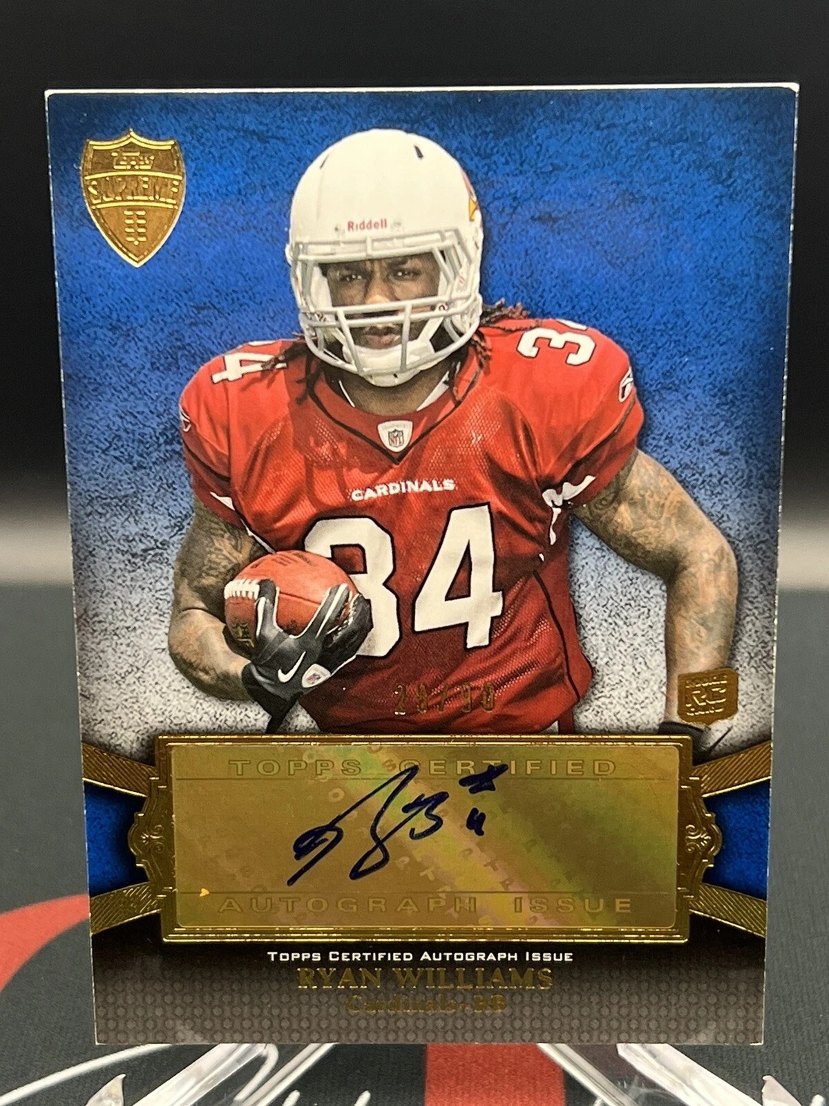 SP 28/90 2011 Topps Supreme Rookie Autographs Gold #SRA RW Ryan Williams Auto