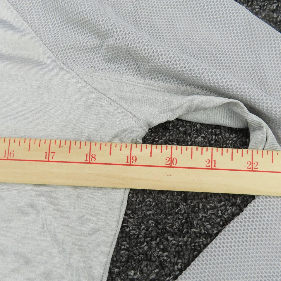 Camisa Reebok Mujer Pequeña Gris Manga Larga Transpirable Correr Gimnasio Damas Foto 4 de 4