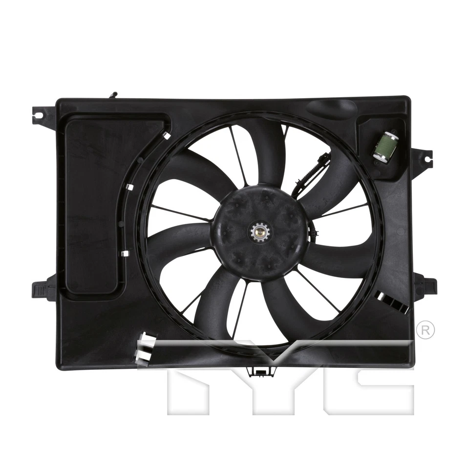 Conjunto de ventilador de radiador y condensador doble TYC para Kia Soul 2012-2019 Foto 3 de 4