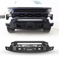 Front Bumper Wwinch Plate Led Lights For 2022 2023 2024 Chevy Silverado 1500