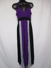 Women's Pink.Rose Multi Color Racerback Strip Full Length Maxi Tank Dress SZ M