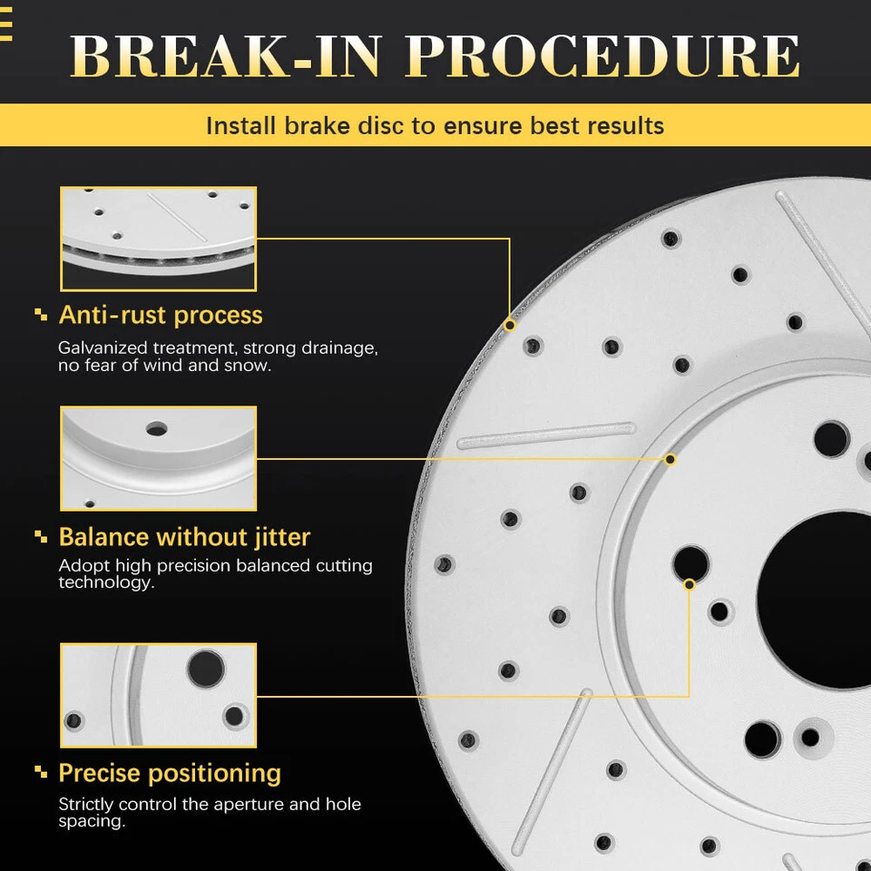 Juego de rotores de disco de freno delanteros traseros perforados para Nissan Murano 2015 2016 2017 2018 Foto 3 de 4