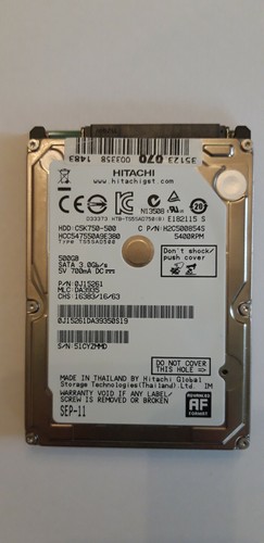 HITACHI SATA II PC Festplatte 500Gb 5400 RPM 3Gb/s 2,5 Zoll HDD