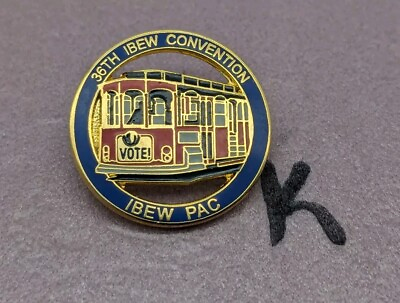 #ad VINTAGE IBEW LOCAL 36th Convention UNION LAPEL PIN ELECTRICAL FOR WORKER $28.00