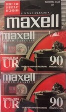 MAXELL - UR Normal Bias Two blank 90 minute Recording Tapes each...