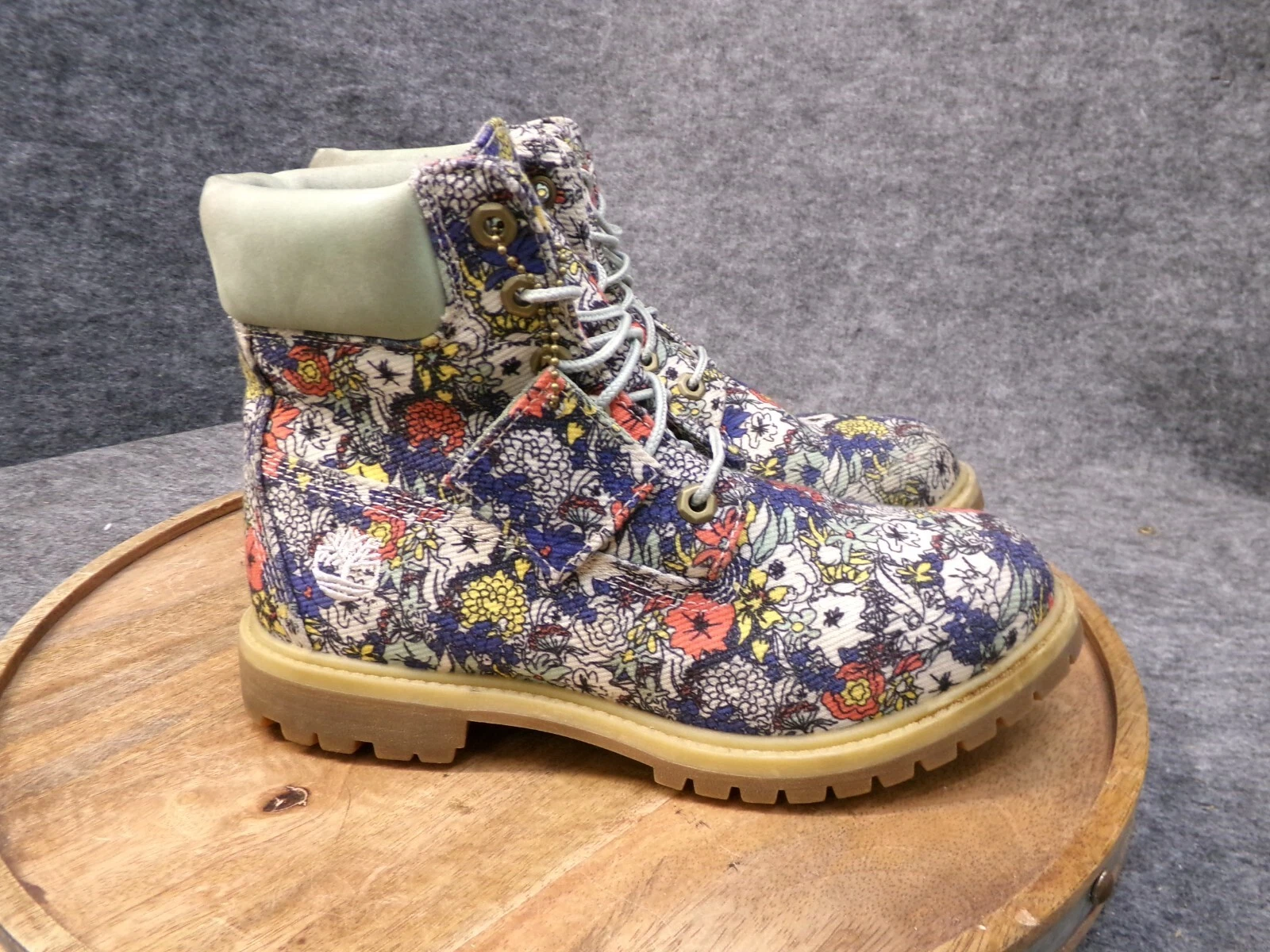 Stivali impermeabili Timberland donna 6'' classici tela floreale verde chiaro taglia 8
