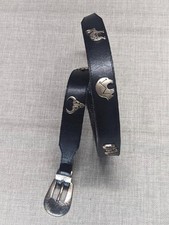 vintage USA made CONCHO buckle belt 30 black SOUTHWESTERN silver creek INDIAN