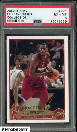 2003-04 Topps Collection #221 LeBron James Cleveland Cavaliers RC Rookie PSA 6