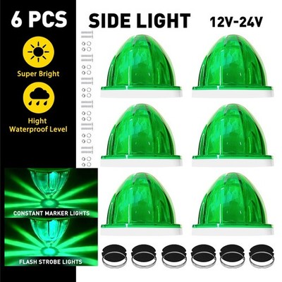 Green LED Watermelon Light Clearance Truck Trailer Strobe Side Marker Light EOT
