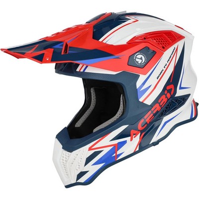 Acerbis Motocross-Helm Airstrike-X Weiß/Blau/Rot