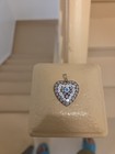 Sterling Silver Murano Millefiori Glass Heart Pendant Floral EUC  — photo 1