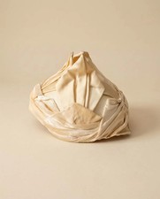 1950s Ivory Satin Sculptural Draped Hat Architectural Editorial Bridal