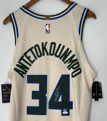 Giannis Antetokounmpo Signed Bucks Nike Vaporknit NBA Authentic Jersey BAS & JSA