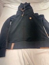 Naketano Brave New World Women's Size Medium Cowl Pullover Hoodie Jacket Black