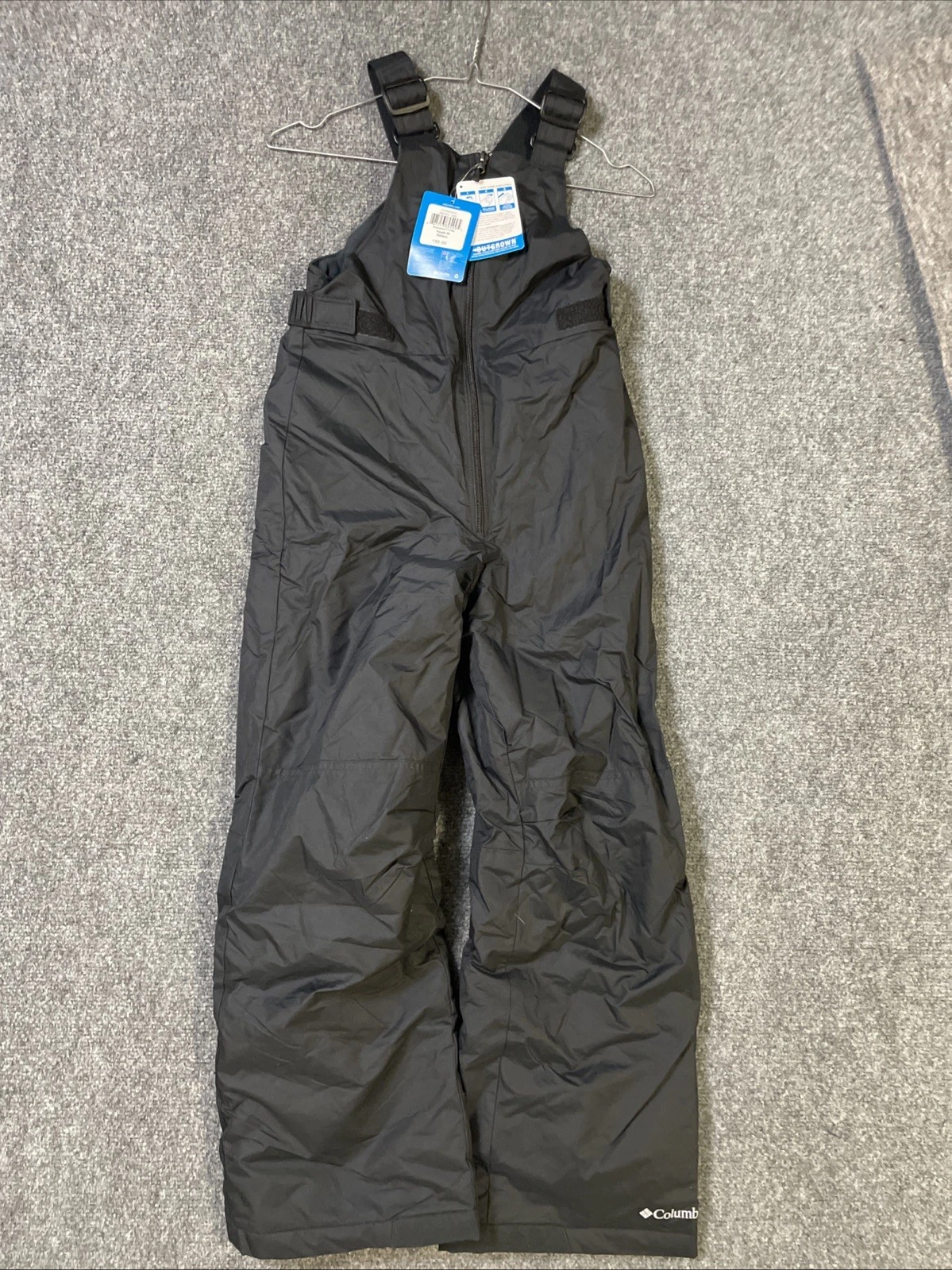 Columbia Outgrown Snowslope II Bib Boys Winter Snow Pants Black Size Medium