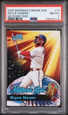 Bryce Harper 2025 Bowman Chrome Mega Box Meteoric Rise #14 PSA 8 Phillies