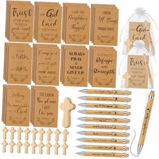  120 Pcs/ 30 Set Christian Gifts Bulk Scripture Notebooks Ballpoint English