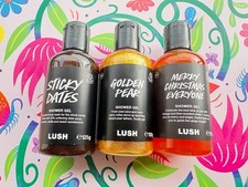 Lush Shower Gel x3, Golden Pear, Sticky Dates, Merry Christmas Everyone