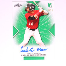 Carlos Elian Martinez 2021 Leaf Perfect Game RC Auto Green 8/10