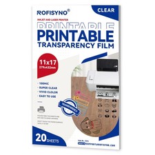 11X17 Printable Transparency Sheets, 4mil Clear Overhead Projector Film for I...