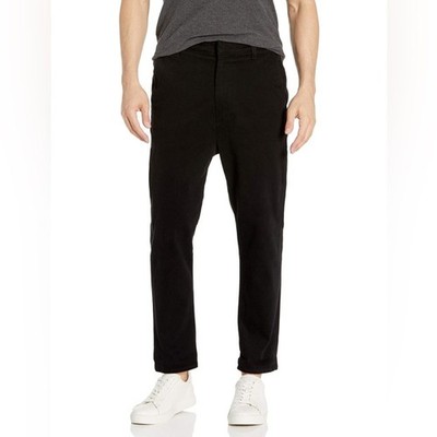 Adriano Goldschmeid Black  Solomon Crop  Slouchy Tapered Chino Size 32 NWOT Cuff