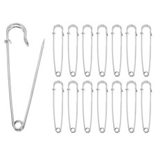 30pcs Safety Pins 89mm Electroplated Large Safety Pin for Clothes, Silver