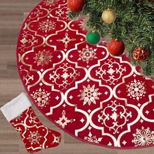36 Inch Large Christmas Tree Skirt Xmas Soft Cover Mat Decor