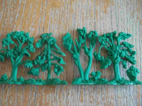 1960's MARX  D-Day Playset Sprue of 4 Trees