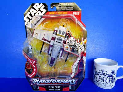 Star Wars Transformers Clone Pilot Republic Gunship 2007 Vintage Neu