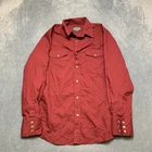 Gibson Trading Company Western Shirt Mens Large Red Cotton Pearl Snap Cowboy