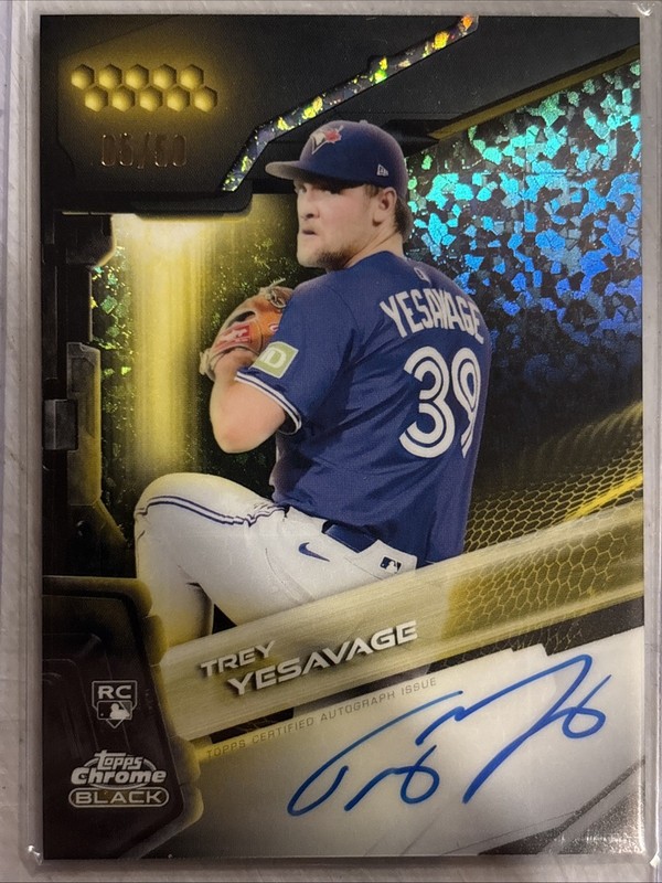 2026 Topps Chrome Black Trey Yesavage RC Auto Gold Mini Diamond 5/50