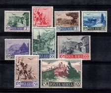 Saint-Marin 1950 Sass. 83-91 Neuf ** 100% Poste aérienne Points de vue, divers s