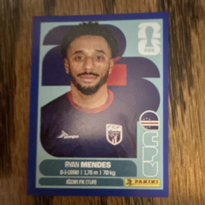 Panini FIFA World Cup 2026 Sticker CPV 17 Ryan Mendes Cape Verde Player Portrait